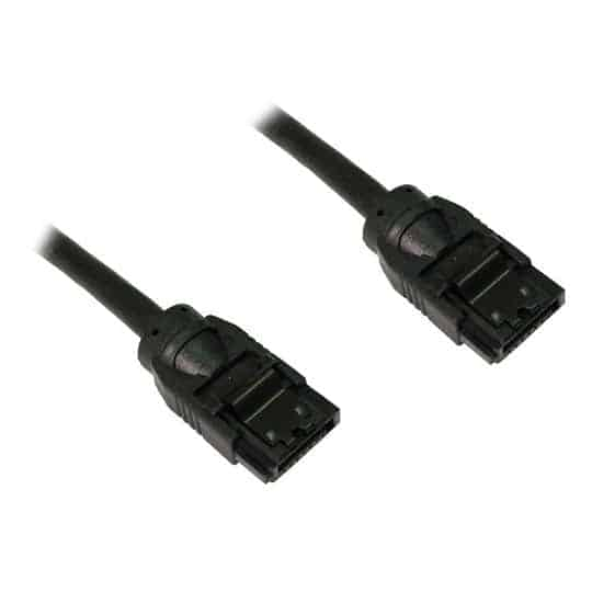 45cm SATA 3 Extension Cable w/ Locking Latches - Black